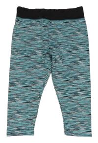Světlemodro-černé melírované crop sportovní legíny Egeenomixx