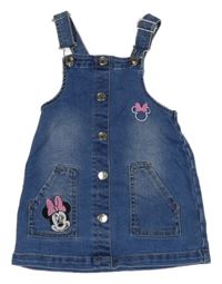 Modré riflové laclové šaty s Minnie Disney