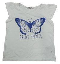 Bílé tričko s motýlem H&M