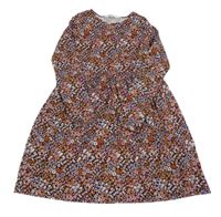 Černo-růžové květované šaty H&M