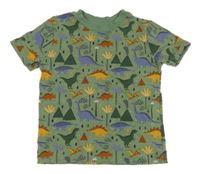 Khaki tričko s dinosaury