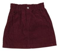 Vínová manšestrová sukně H&M