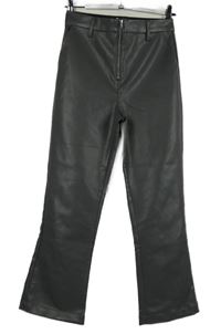 Dámské šedé koženkové crop flare kalhoty Asos