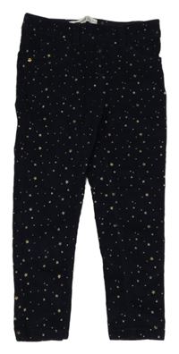 Tmavomodré manšestrové tregíny s hvězdičkami Denim Co.