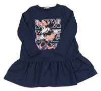 Tmavomodré teplákové šaty s Minnie sinsay