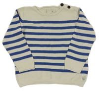 Smetanovo-modrý pruhovaný svetr H&M