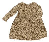 Světlehnědo-hnědo-černé vzorované šaty H&M