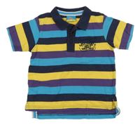 Barevné pruhované polo tričko s výšivkou Topolino