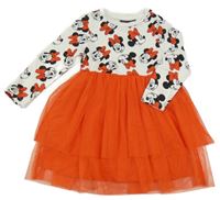 Bílo-červené šaty s Minnie a tylovou sukní Disney