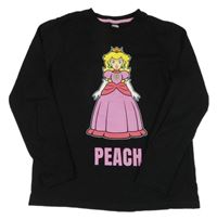 Černé triko s princeznou Daisy - Super Mario George