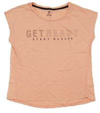 Oranžové melírované tričko s nápisem H&M