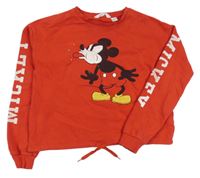 Červená crop mikina s Minnie H&M