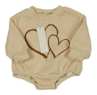 Nové - Béžové teplákové body se srdíčky Shein