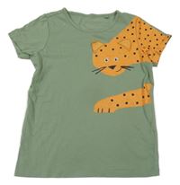 Zelené tričko s leopardem 