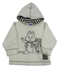 Bílá fleecová mikina s veverkou a kapucí Topolino