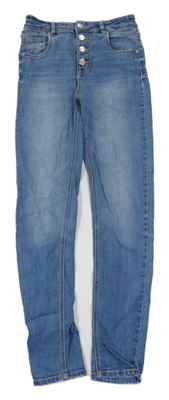 Modré skinny high waist rifle Page One Young