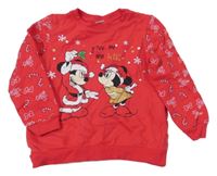 Červená mikina s Minnie a Mickeym Disney