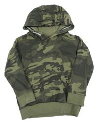 Khaki army mikina s kapucí Next