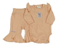 2set - Meruňkové žebrované body s koalou + flare žebrované legíny z