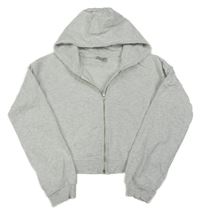 Světlešedá propínací crop mikina s kapucí Matalan