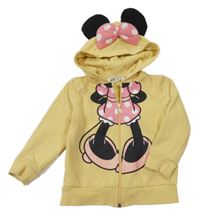 Žlutá propínací mikina s Minnie a kapucí H&M