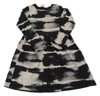 Černo-béžové vzorované bavlněné šaty H&M