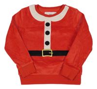 Červená plyšová pyžamová mikina - Santa F&F