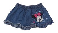 Modrá riflová sukně s Minnie a volánkem Disney