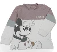 Bílo-zeleno-fialové triko s Mickeym C&A