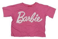 Růžové crop tričko s Barbie George 