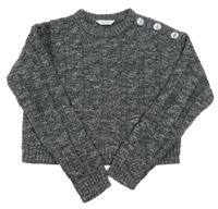 Tmavošedý třpytivý crop svetr Primark