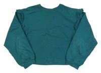 Tmavozelená crop mikina s volánky H&M