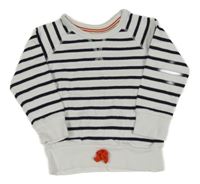 Bílo-tmavomodrá pruhovaná mikina Petit Bateau