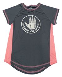 Antracitovo-růžové sportovní tričko s logem Body Glove 