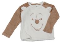 Bílo-hnědá plyšová mikina s medvídkem Pú Primark