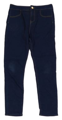 Tmavomodré skinny elastické rifle Primark 