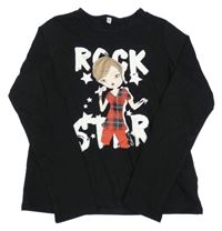 Černé triko s rockerkou