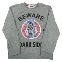Šedá melírovaná mikina se Star Wars z překlápěcích flitrů H&M