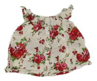 Bílá květovaná tunika H&M