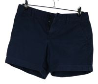 Dámské tmavomodré plátěné kraťasy Tommy Hilfiger 