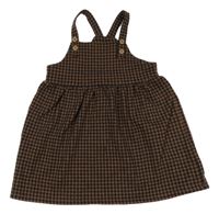 Hnědo-černé kostkované laclové šaty Primark