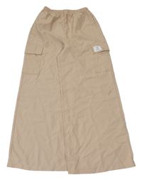 Béžové wide leg cargo šusťákové kalhoty 