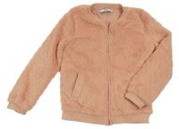Světlerůžový kožešinový podšitý bomber se srdíčky C&A