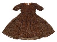 Čokoládovo-černé vzorované šaty H&M