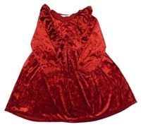 Červené sametové šaty s volánky H&M
