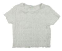 Bílá vzorovaná mačkaná crop halenka PRIMARK
