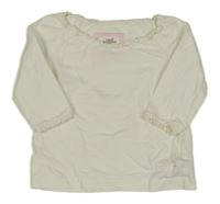 Smetanové triko s volánky H&M