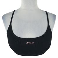 Nové - Dámský černý žebrovaný crop top Primark 