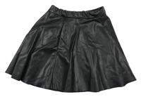 Černá koženková kolová sukně H&M
