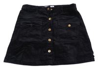 Černá sametová propínací sukně Zara